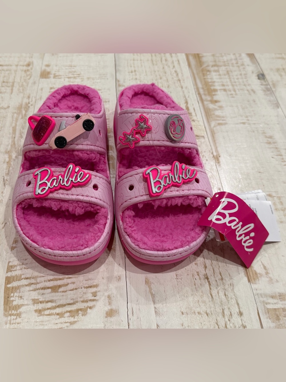 CROCS Barbie Cozzzy Sandal Size W8 Electric Pink Limited Edition